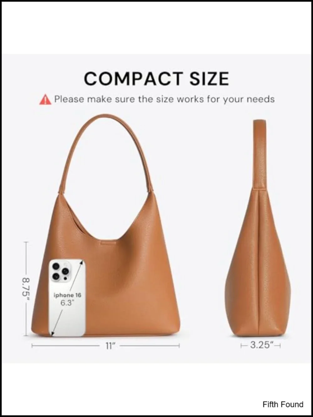 Vegan leather slouchy hobo shoulder bag, 11